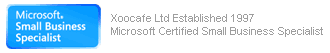 Xoocafe are accreditted by Microsoft as Small Business Specialist
